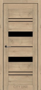 Дуб Монако/Чорне скло